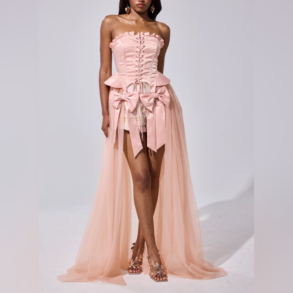 HIGH TEA TULLE TRIM CORSET - S